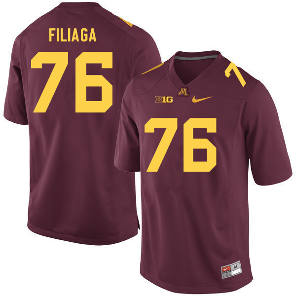 Men #76 Chuck Filiaga Minnesota Golden Gophers College Football Jerseys Sale-Maroon